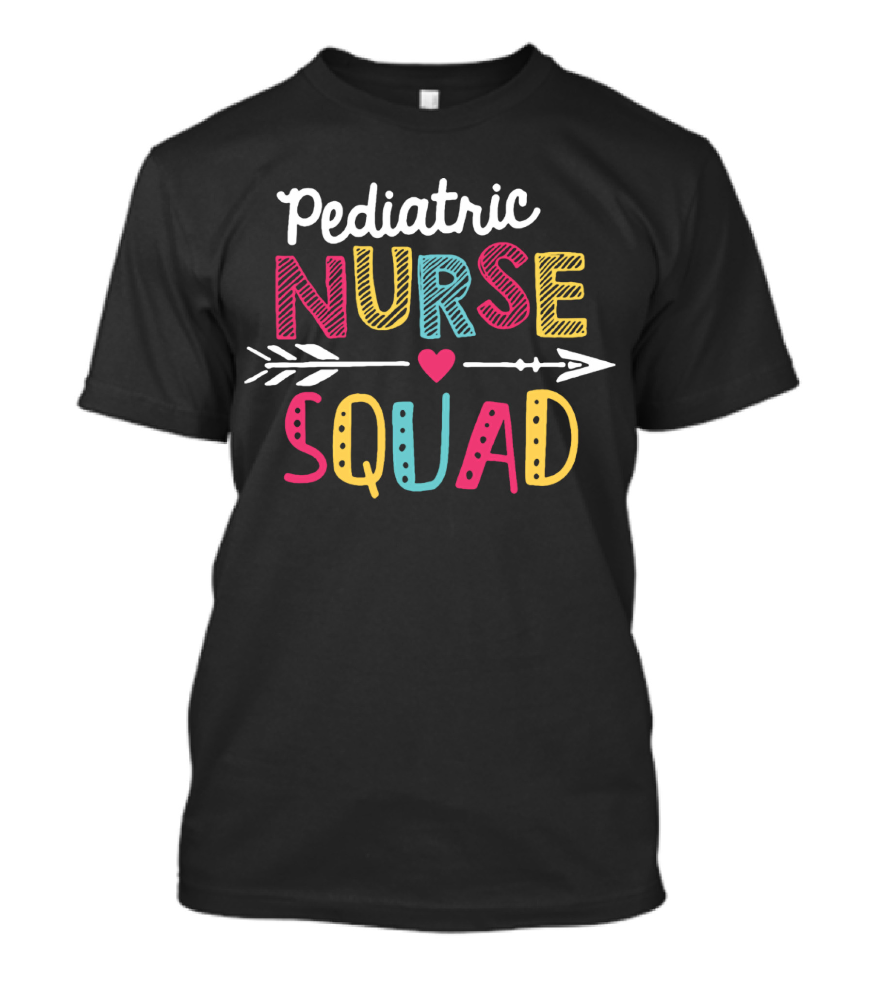 Pediatric Nurse Squad Arrow Heart Cute Children T-Shirt