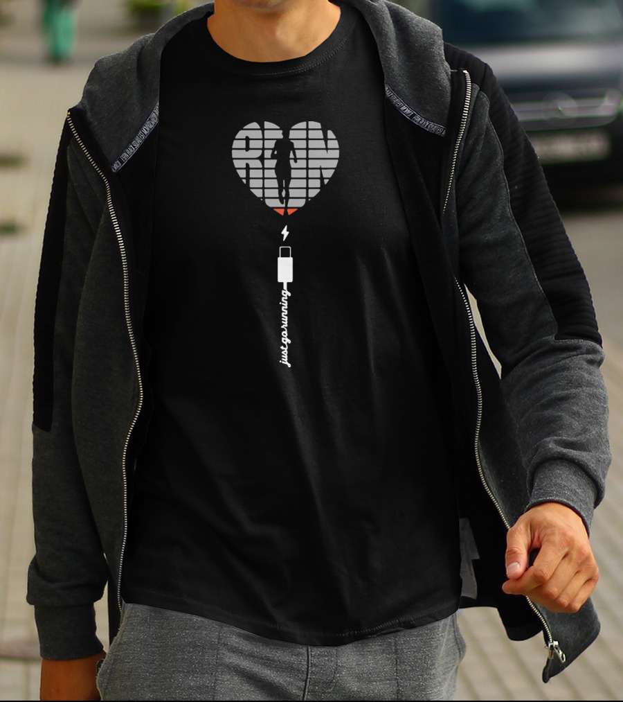 RUN Heart Just Go Running Healthy Game Favorite Love T-Shirt