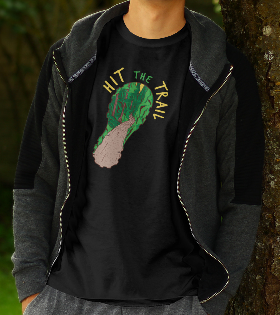 Hit The Trail Running Trail Footprint Pathway Forest Adventure T-Shirt