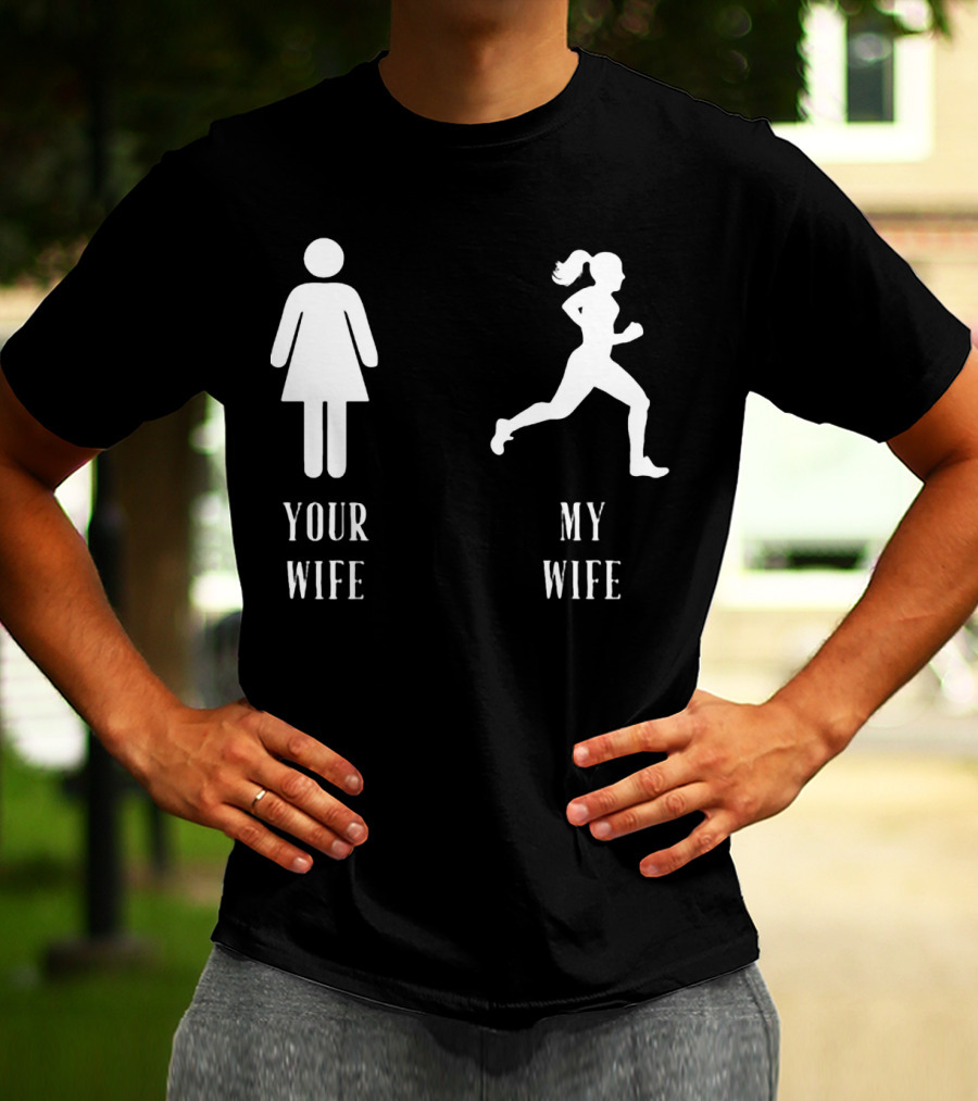 Your Wife My Wife Running Iconic Symbol Contrast T-Shirt