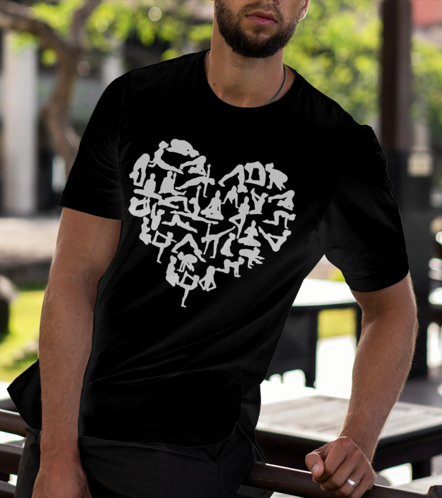 Heart Of Yoga Poses Shaped In Asana T-Shirt