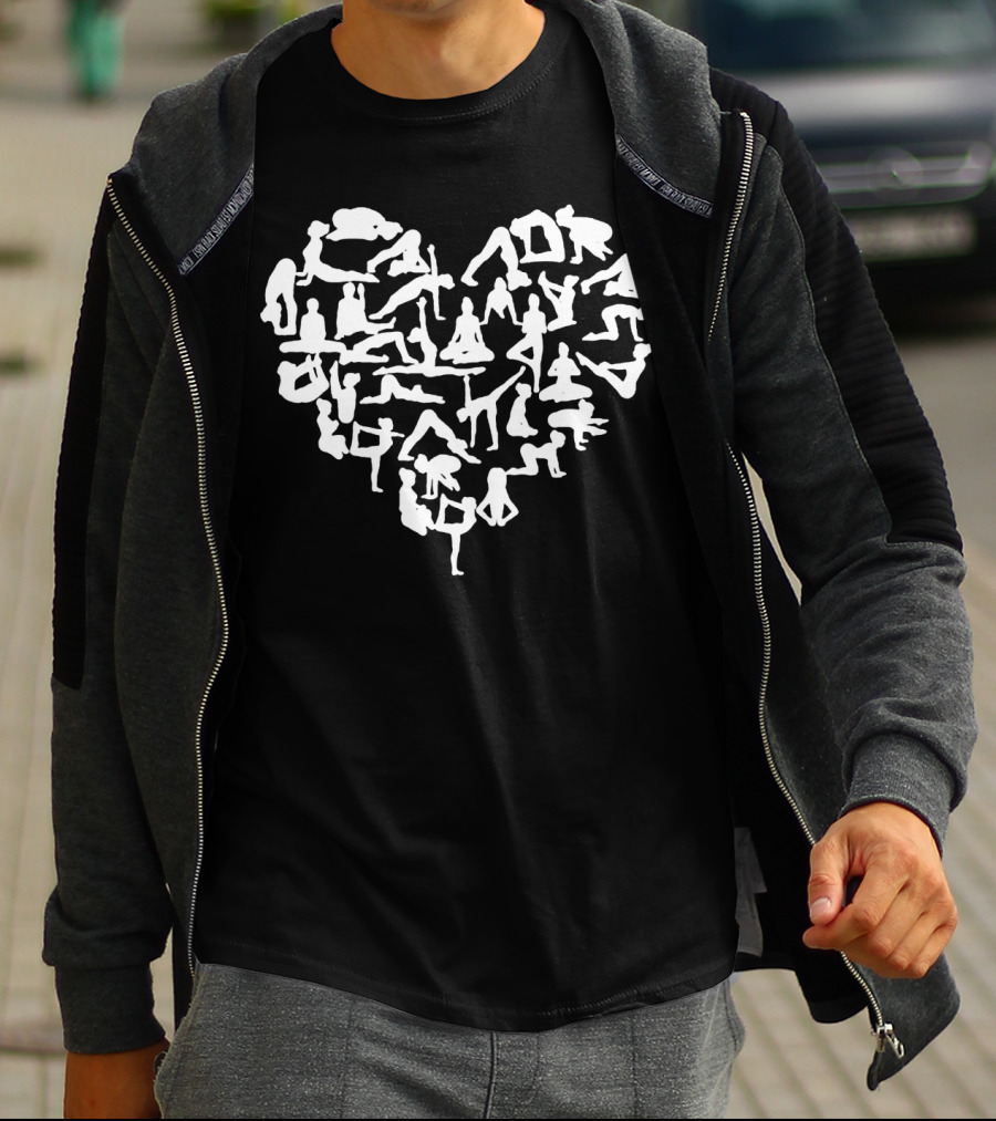 Heart Of Yoga Poses Shaped In Asana T-Shirt