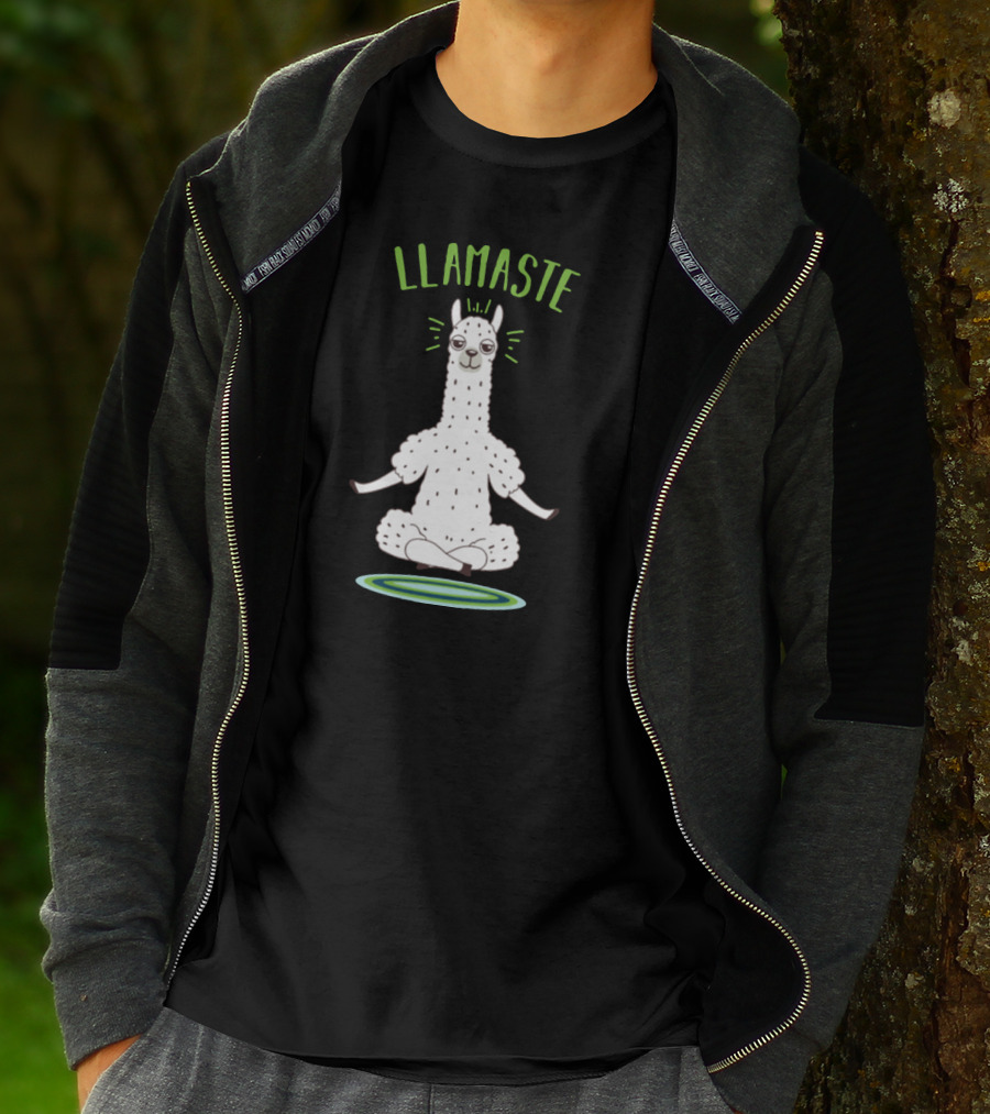 Llamaste Mindfulness Animal Lover Llama In Yoga Pose T-Shirt