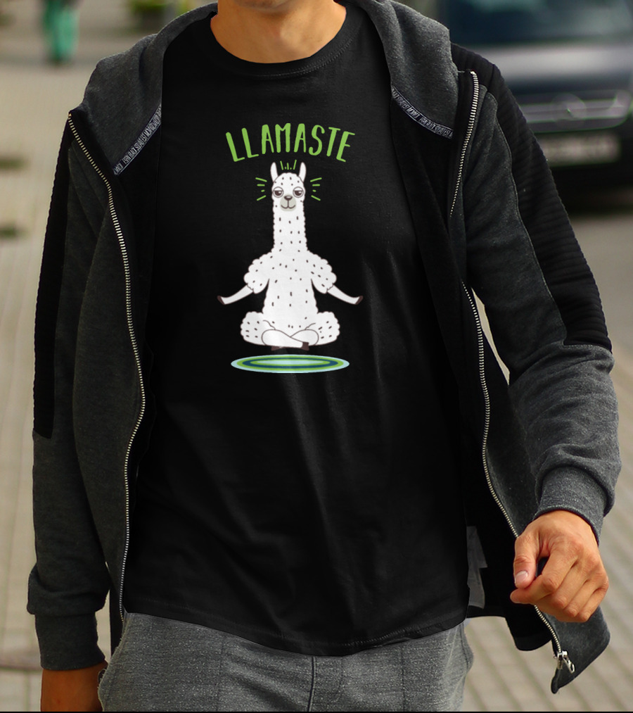 Llamaste Mindfulness Animal Lover Llama In Yoga Pose T-Shirt