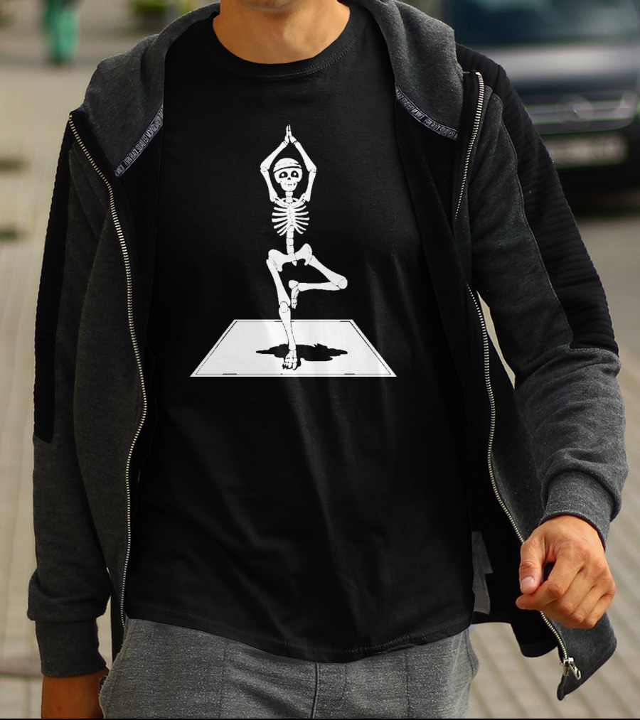 Zen Skeleton Yoga Workout Poses Scary T-Shirt