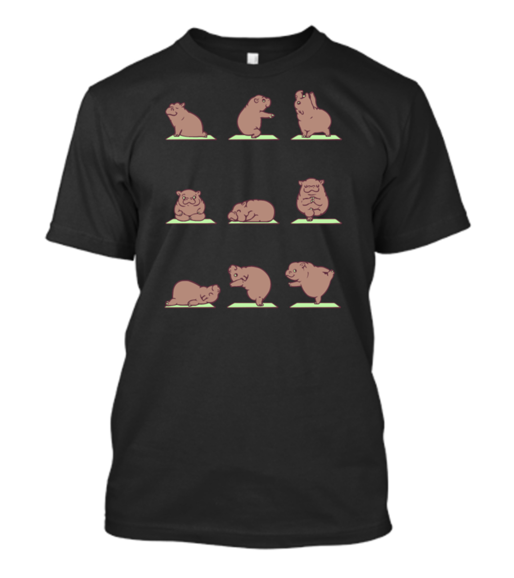 Yoga Lover Funny Hippo Poses For Yoga Enthusiasts T-Shirt