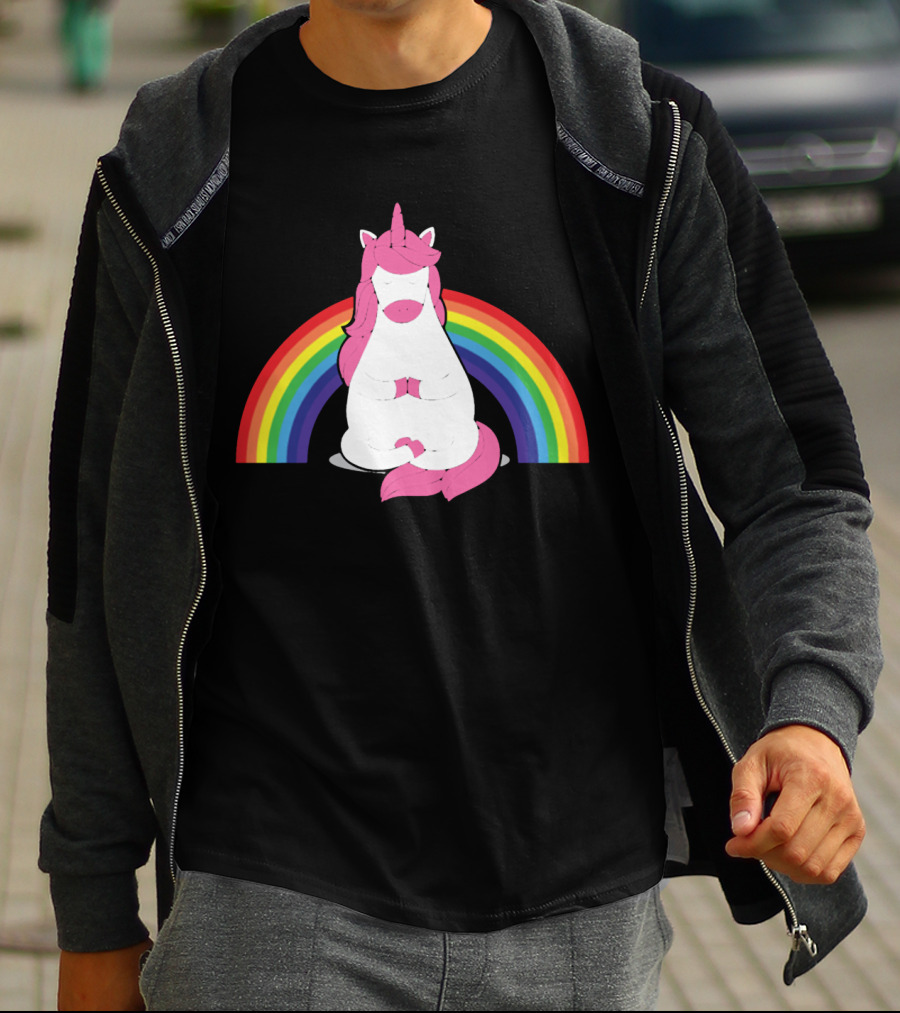 Yoga Unicorn Rainbow Funny Gym Workout Humor Cool Unicorn T-Shirt