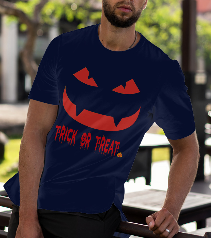 HALLOWEEN Trick Or Treat Jack-o'-Lantern Face T-Shirt