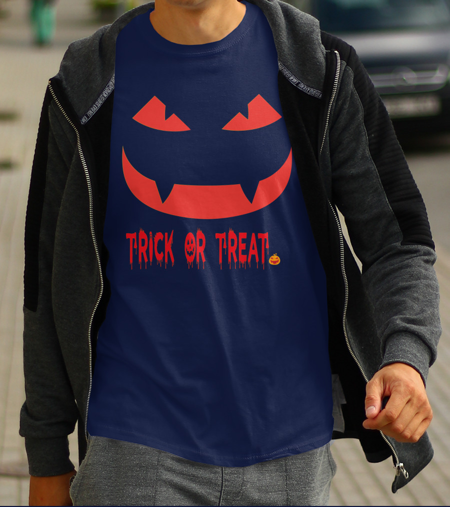 HALLOWEEN Trick Or Treat Jack-o'-Lantern Face T-Shirt