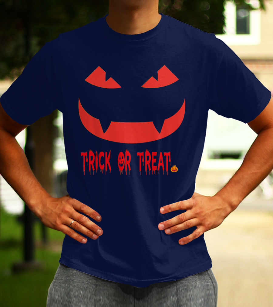HALLOWEEN Trick Or Treat Jack-o'-Lantern Face T-Shirt