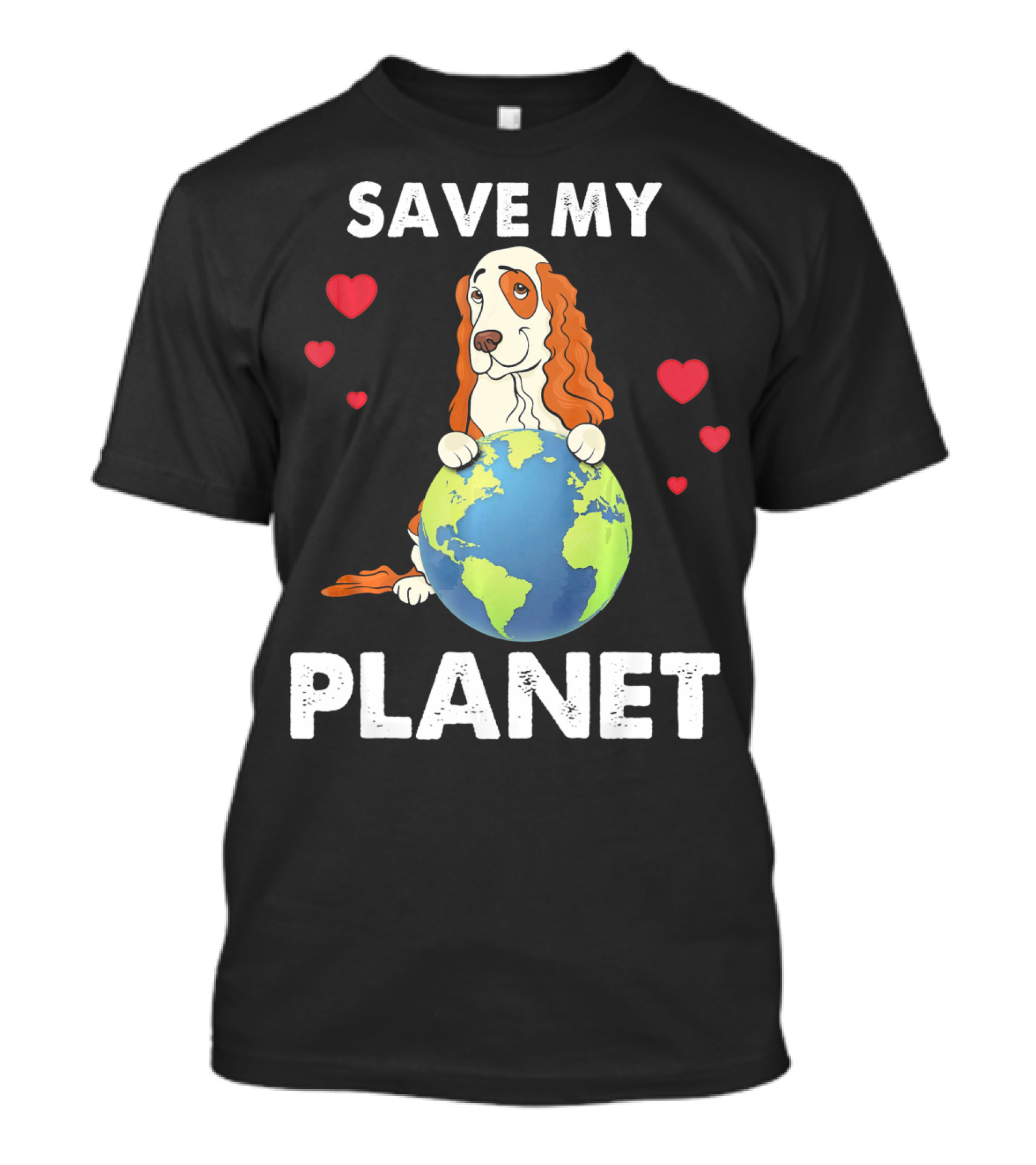 Save My Planet American Cocker Spaniel Dog Love Earth T-Shirt
