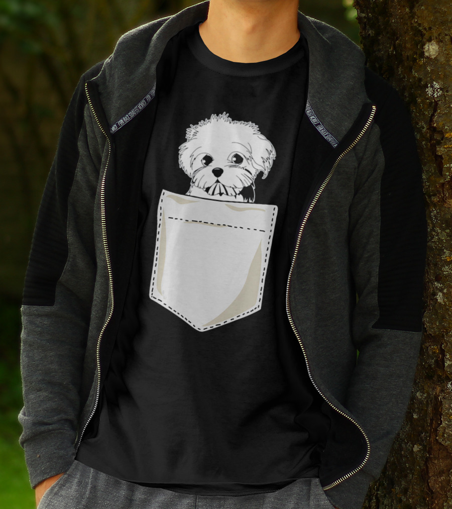 Best For Christmas Maltese Dog In Pocket T-Shirt