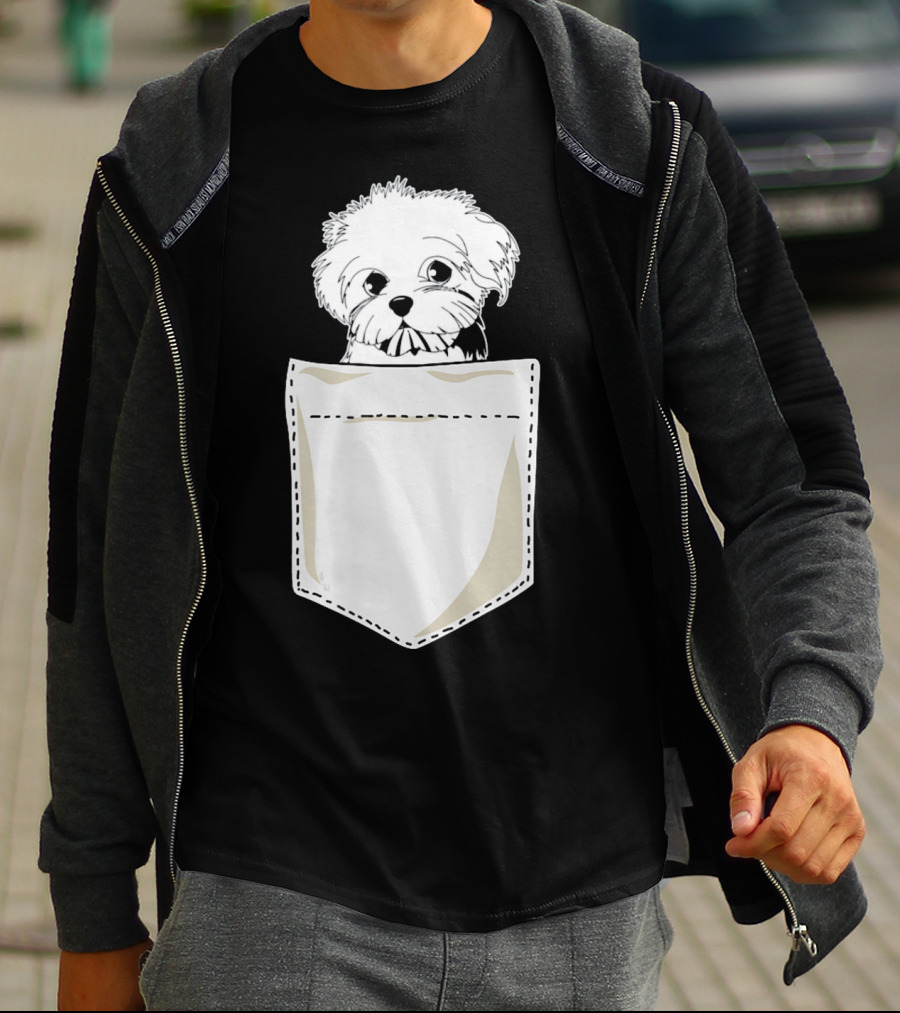 Best For Christmas Maltese Dog In Pocket T-Shirt