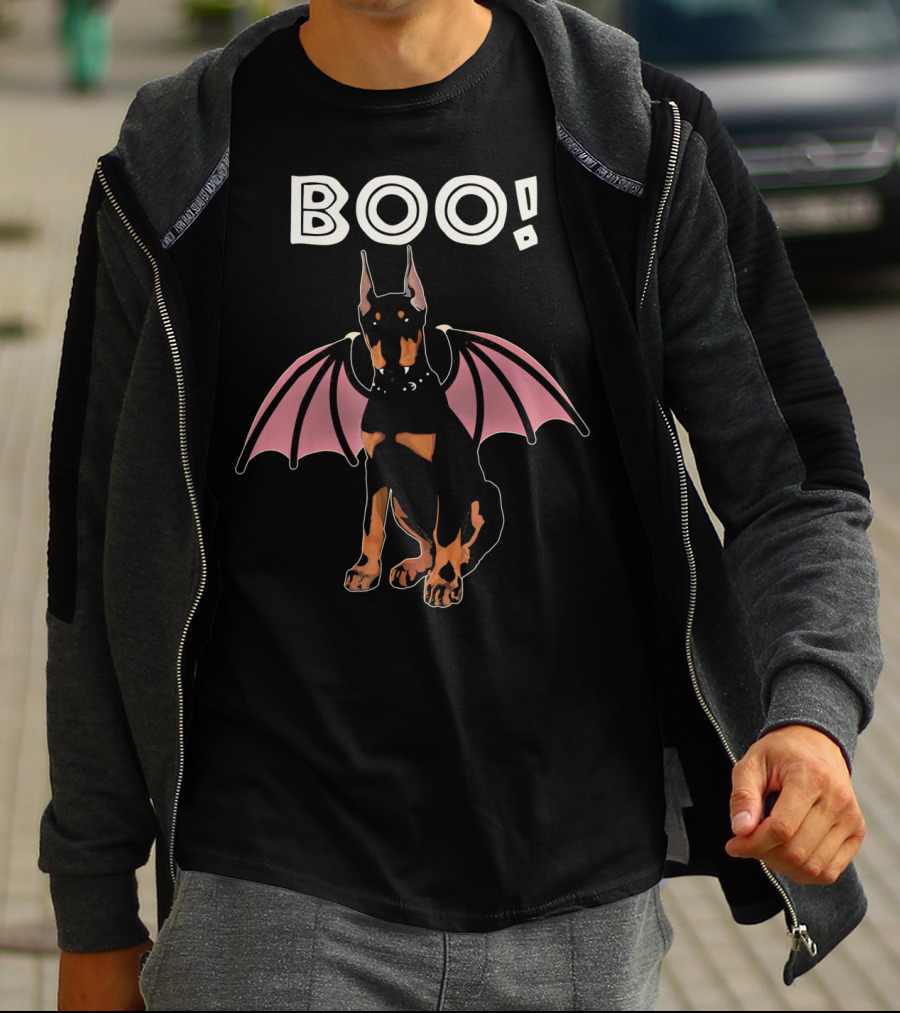 BOO Doberman With Bat Wings T-Shirt