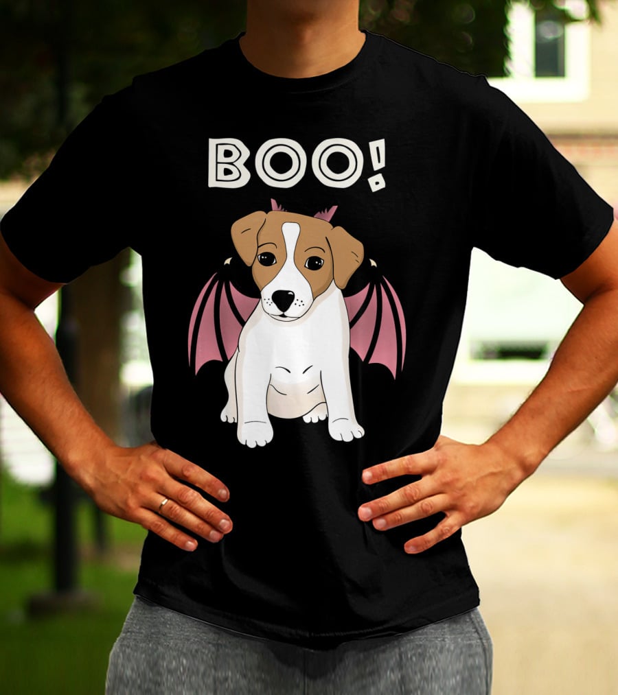 BOO Jack Russell Terrier With Bat Wings T-Shirt