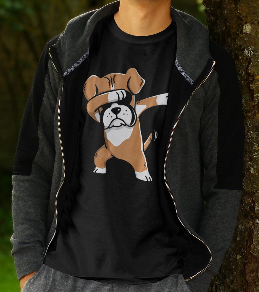 Kids Funny Dabbing Boxer Dog T-Shirt