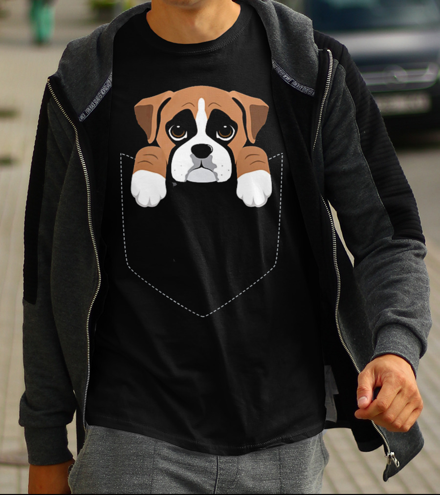 Boxer Dog Pocket Funny Dog T-Shirt