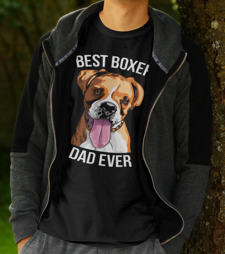 BEST BOXER DAD EVER Boxer Dog T-Shirt
