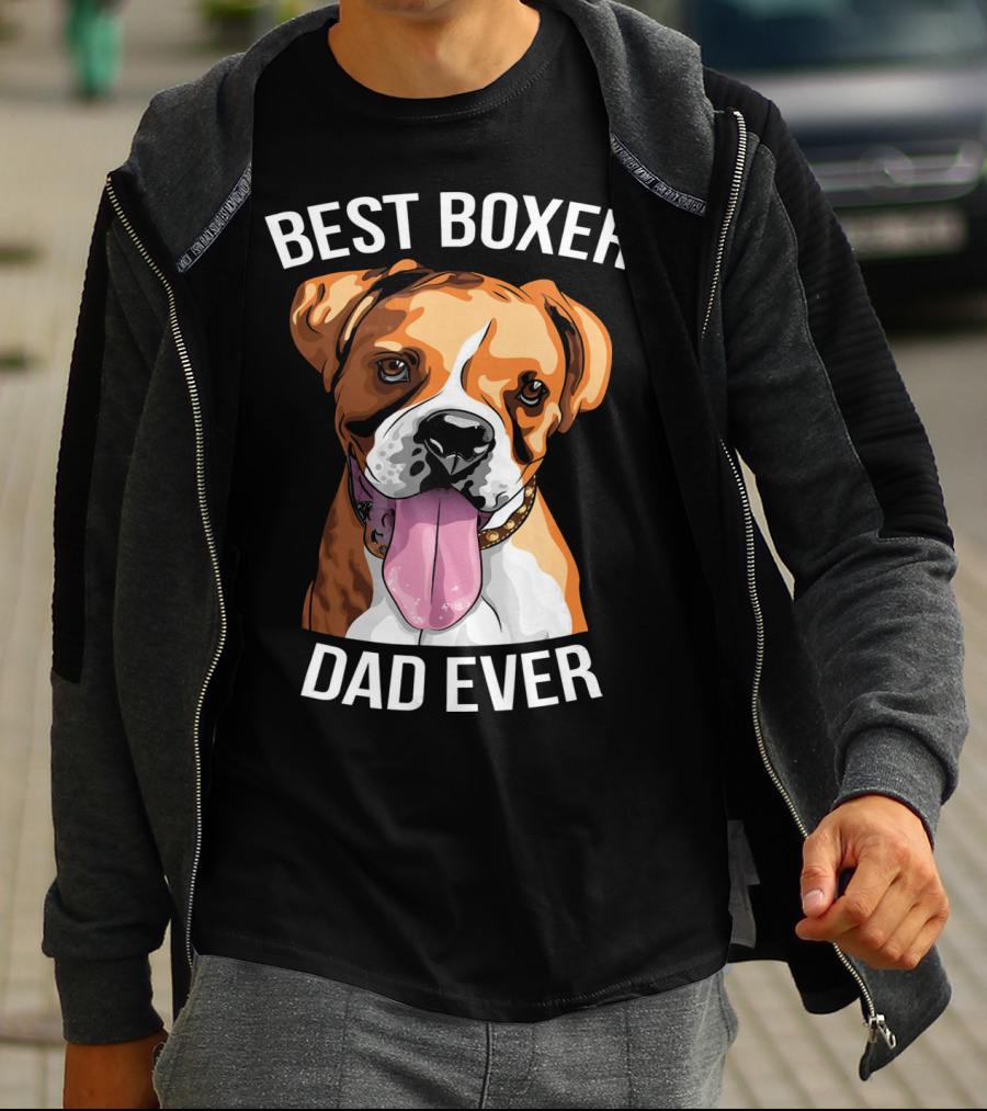 BEST BOXER DAD EVER Boxer Dog T-Shirt