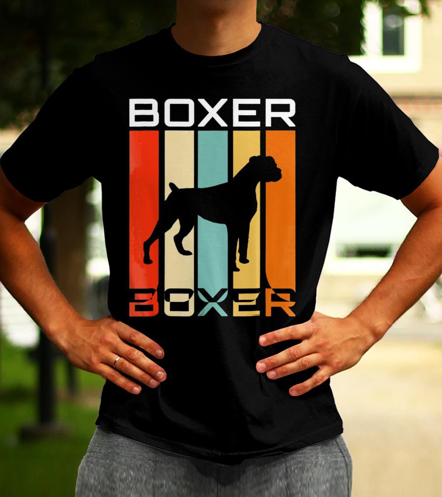 Boxer Dog Retro 70s Vintage Boxer T-Shirt