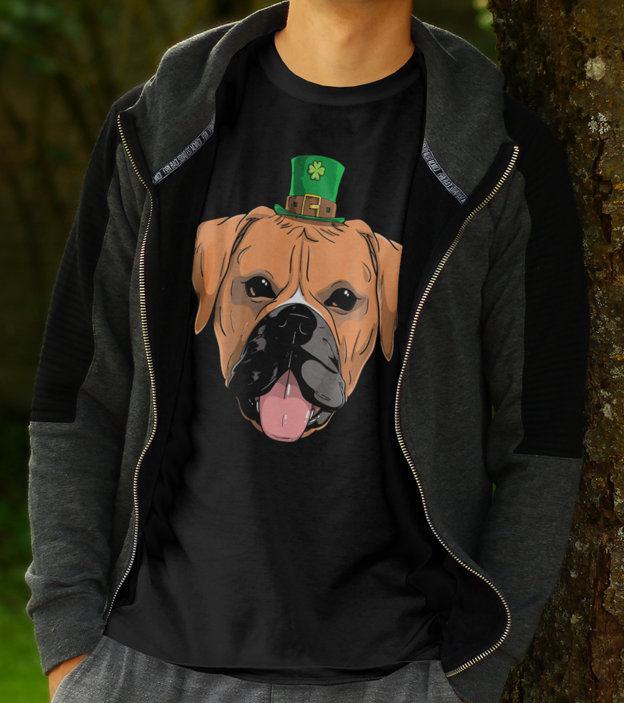 Boxer Dog St Patricks Day Leprechaun Puppy With Hat T-Shirt