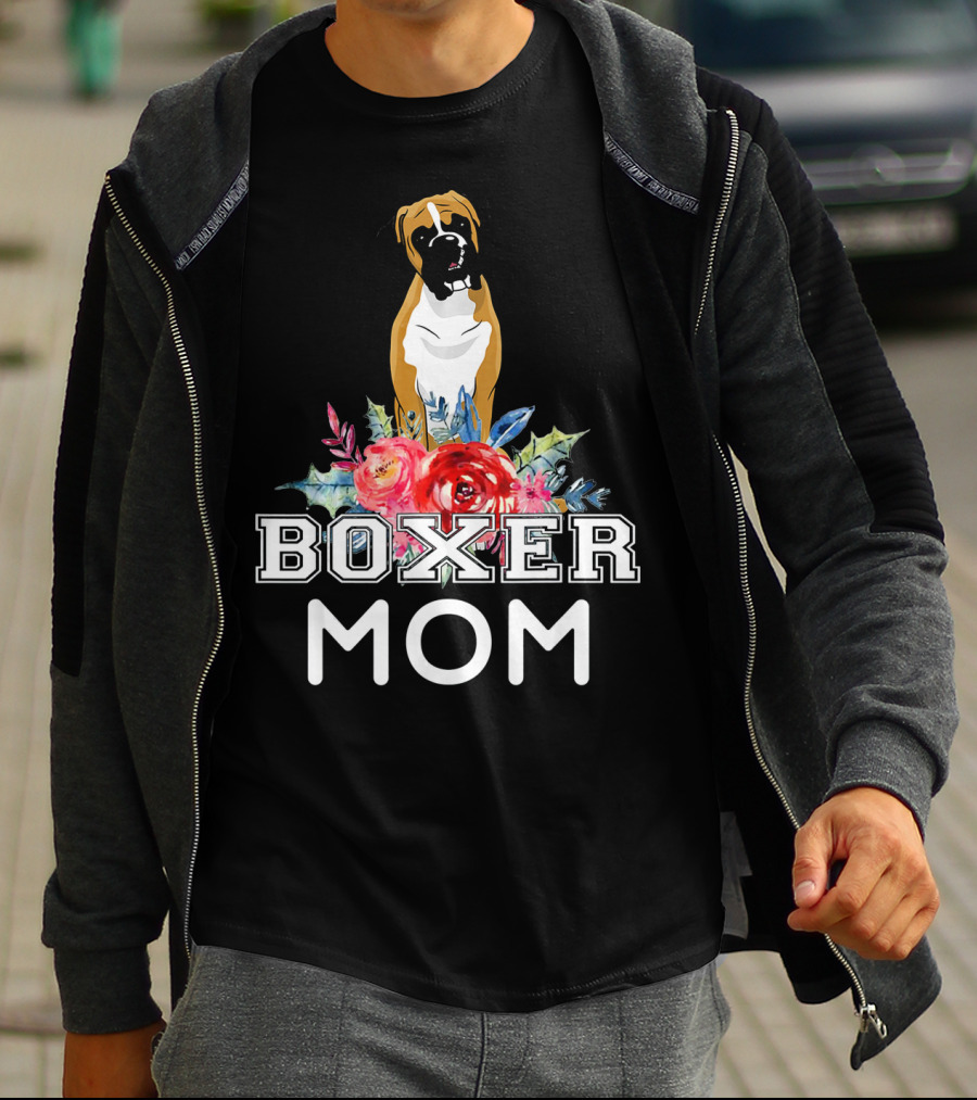 Boxer Mom Floral T-Shirt