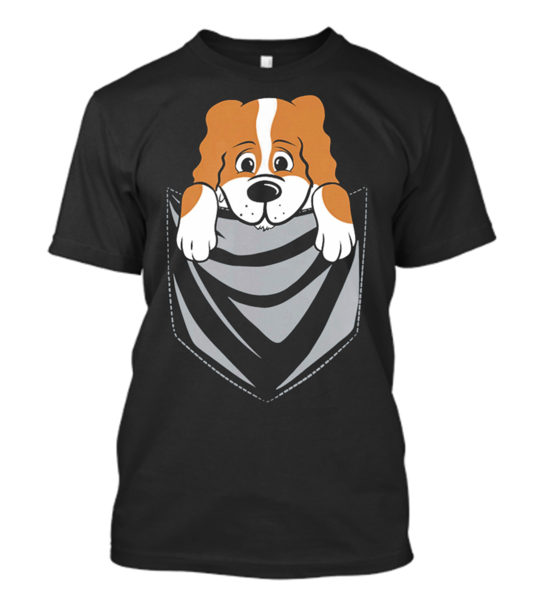 Cavalier King Charles Spaniel Cartoon Pocket Pup T-Shirt