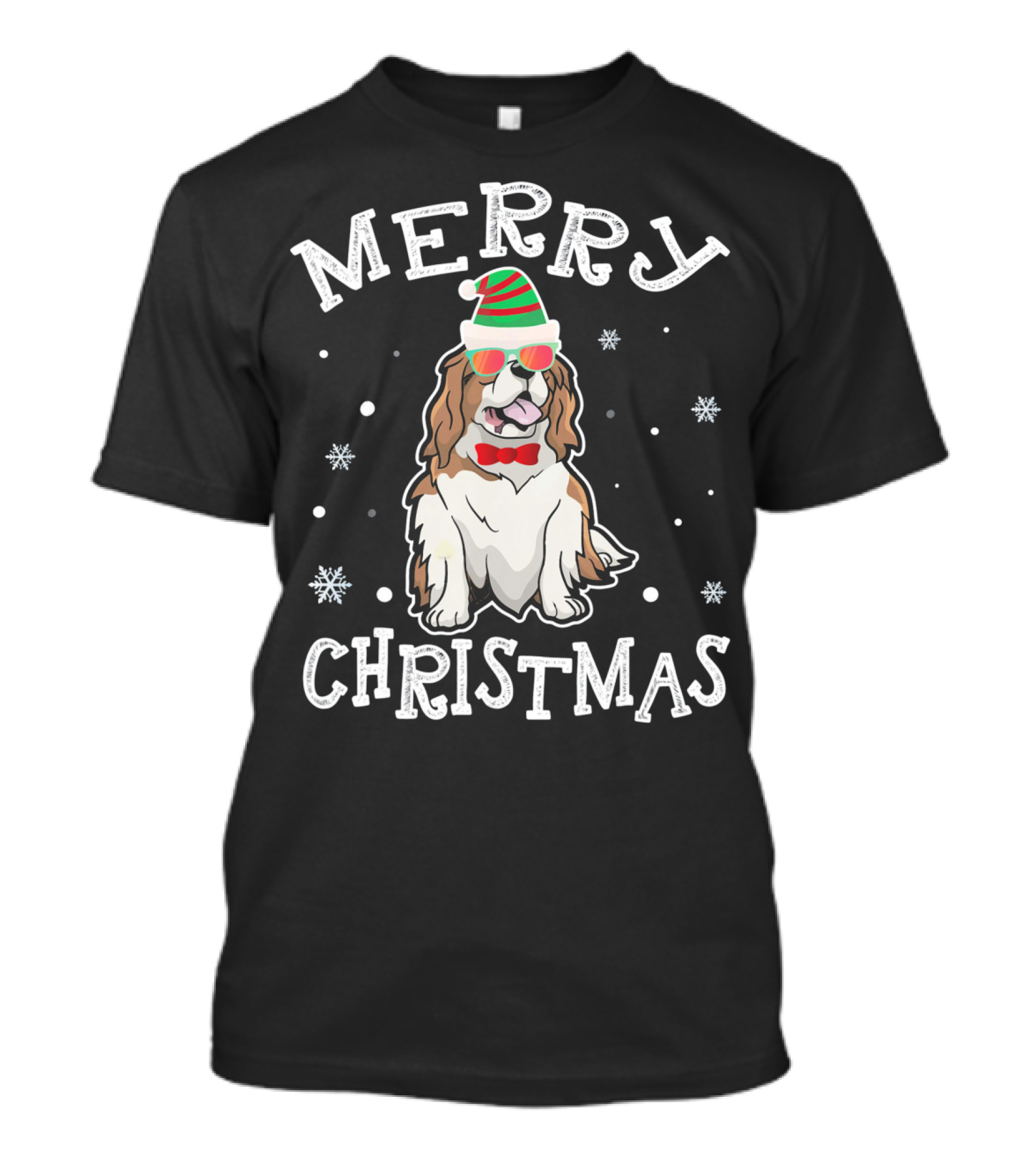 CAVALIER KING CHARLES SPANIEL Merry Christmas Noel Hat T-Shirt