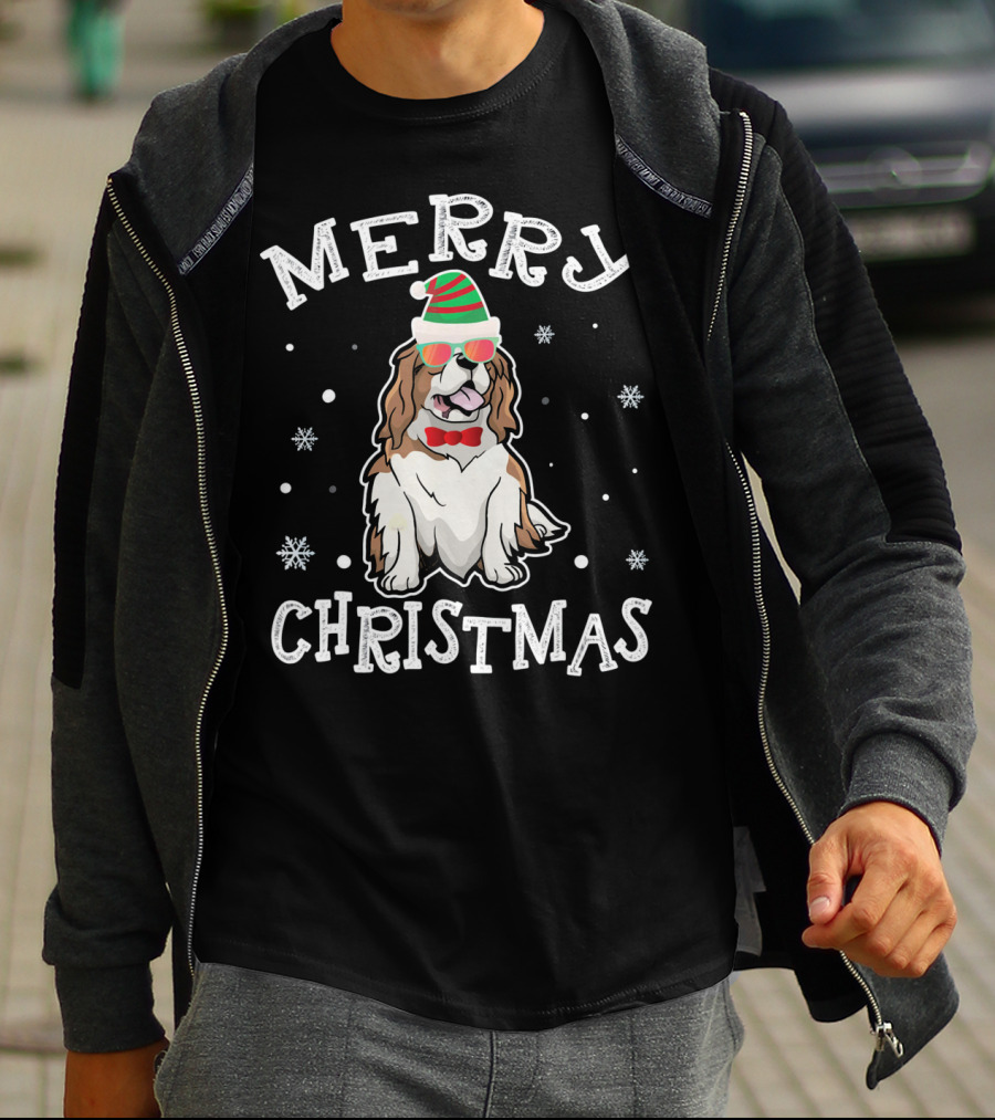 CAVALIER KING CHARLES SPANIEL Merry Christmas Noel Hat T-Shirt