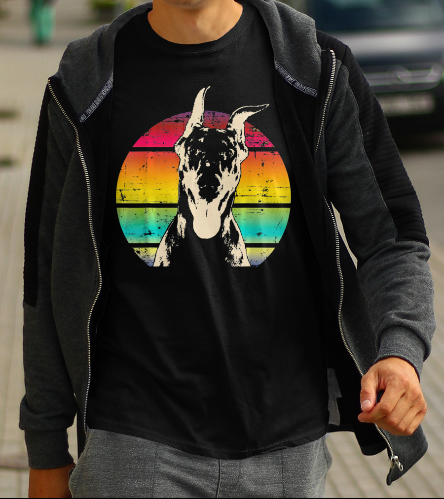 Retro Sunset Doberman Pinscher T-Shirt