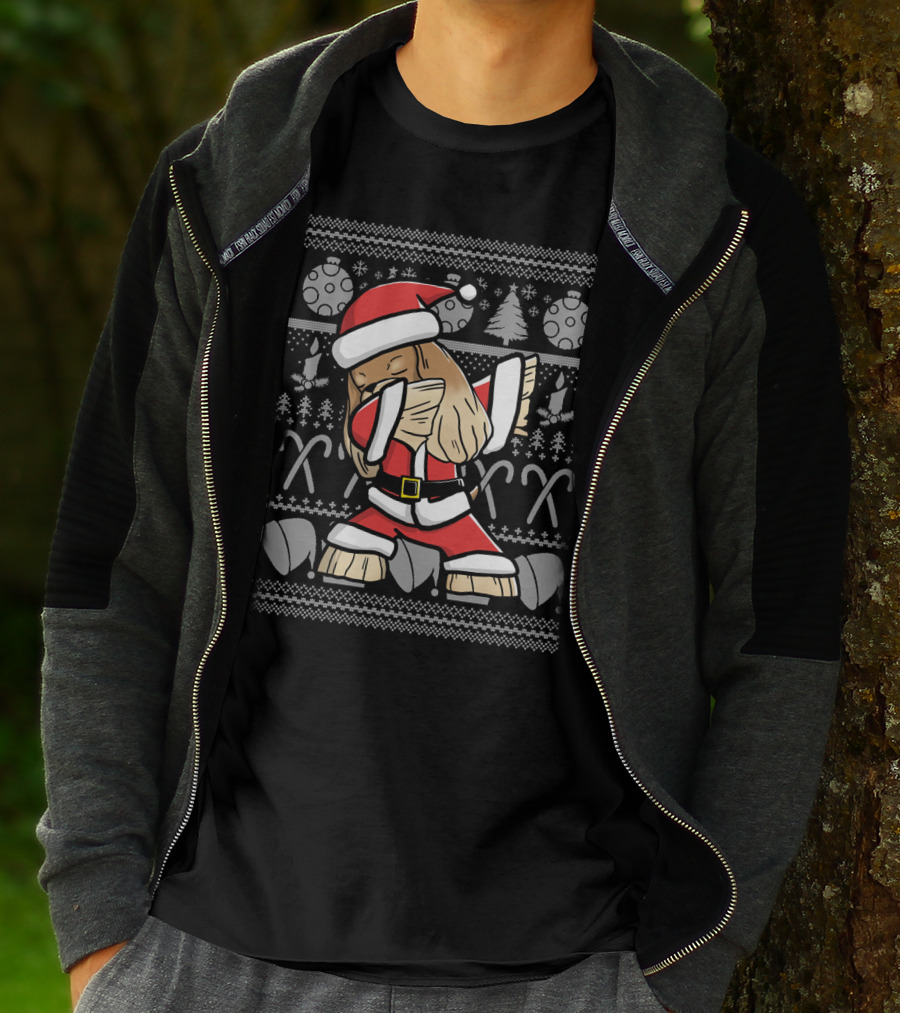 Cocker Spaniel Dabbing Dog Dab Ugly Christmas Sweater Santa Holiday T-Shirt