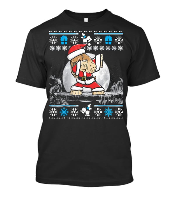 Cocker Spaniel Santa Outfit With Snowflakes And Gifts Festive T-Shirt