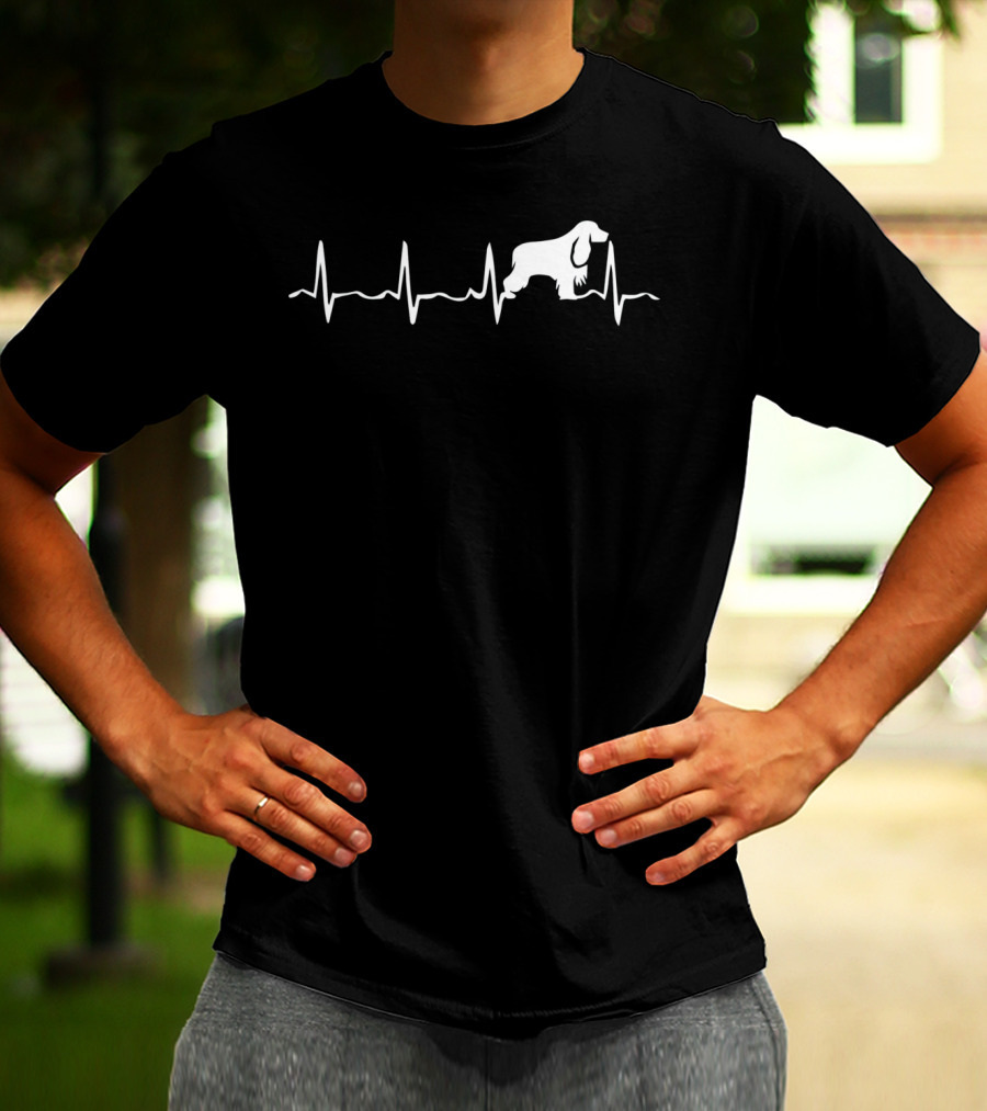 Cocker Spaniel Heartbeat Cocker Spaniel Dog Outline T-Shirt
