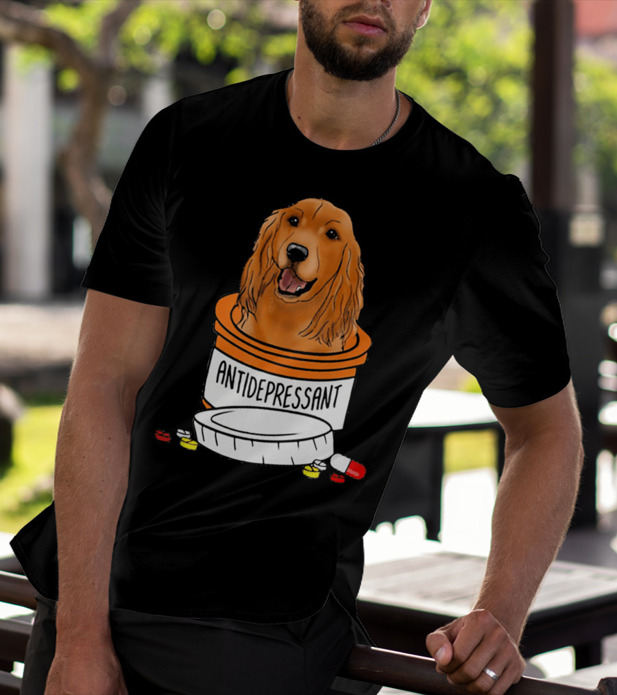 Cocker Spaniel Antidepressant Medicine In Pill Bottle T-Shirt
