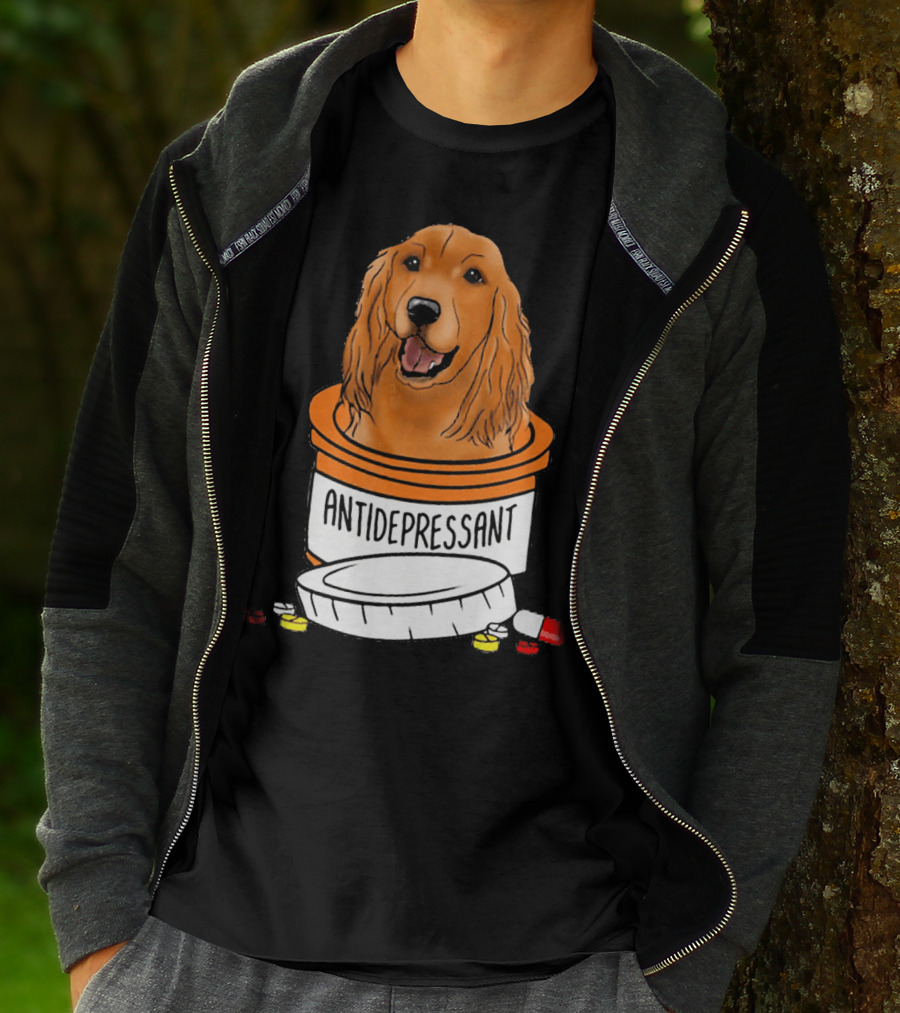 Cocker Spaniel Antidepressant Medicine In Pill Bottle T-Shirt
