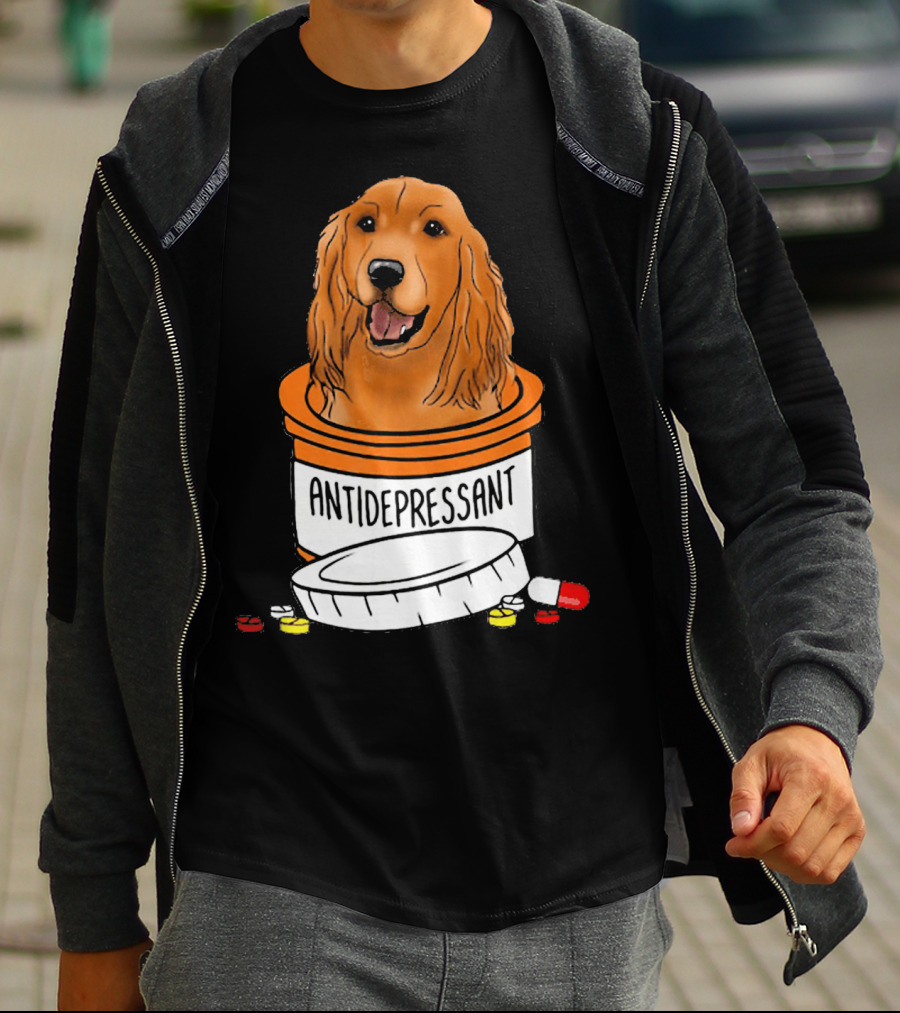 Cocker Spaniel Antidepressant Medicine In Pill Bottle T-Shirt