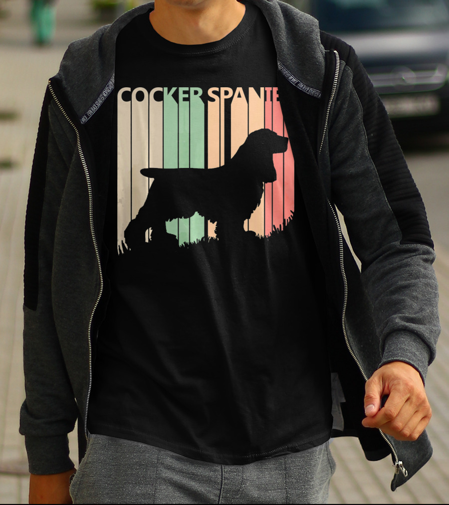 Cocker Spaniel Vintage Silhouette Valentine's Day T-Shirt