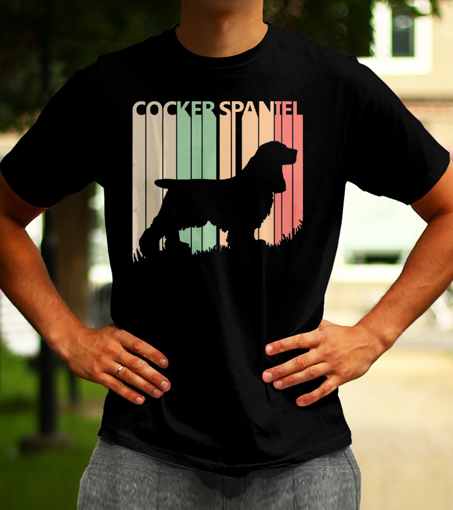 Cocker Spaniel Vintage Silhouette Valentine's Day T-Shirt