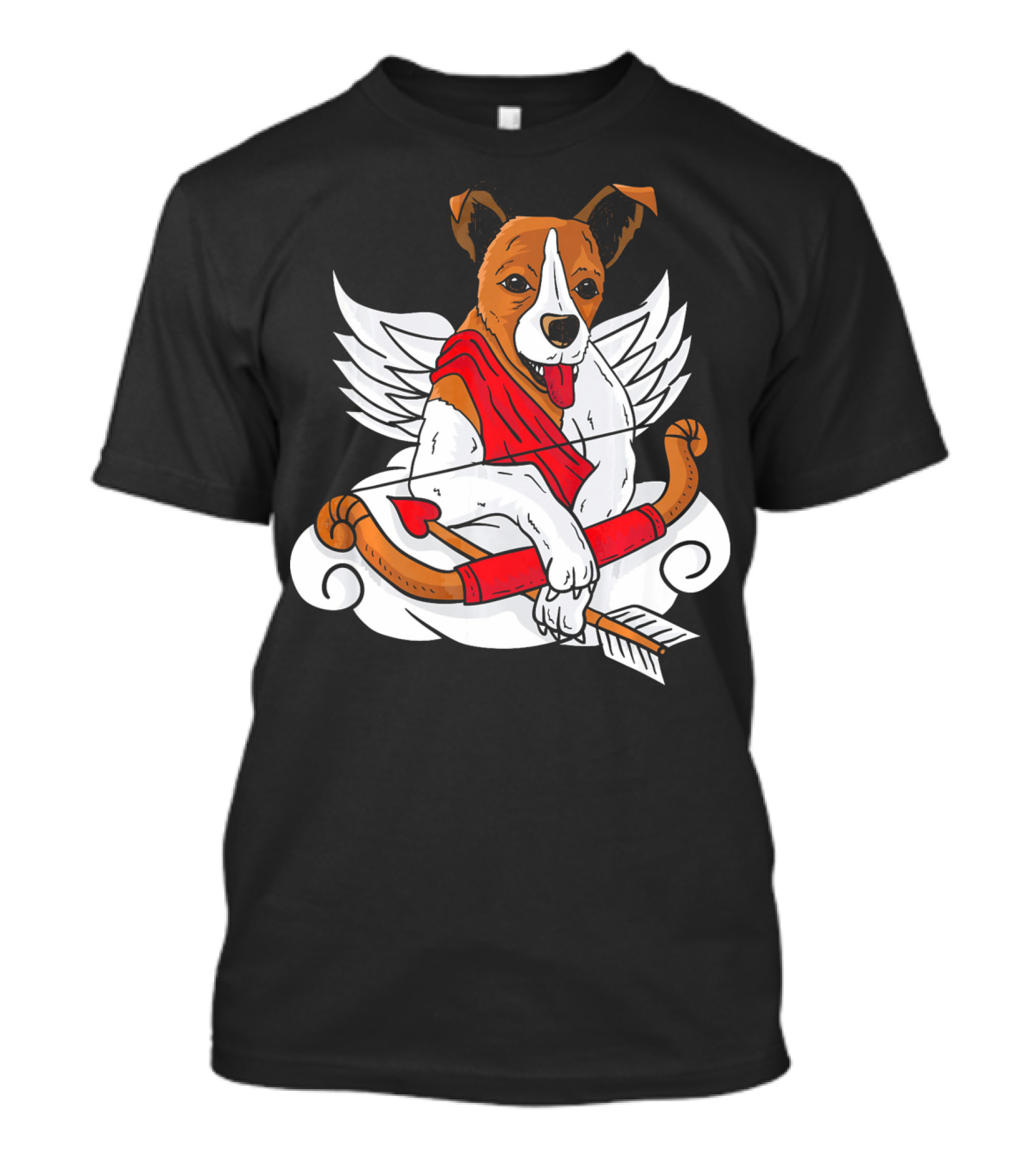 Cupid Jack Russell Terrier With Bow And Arrow For Dog Lovers T-Shirt
