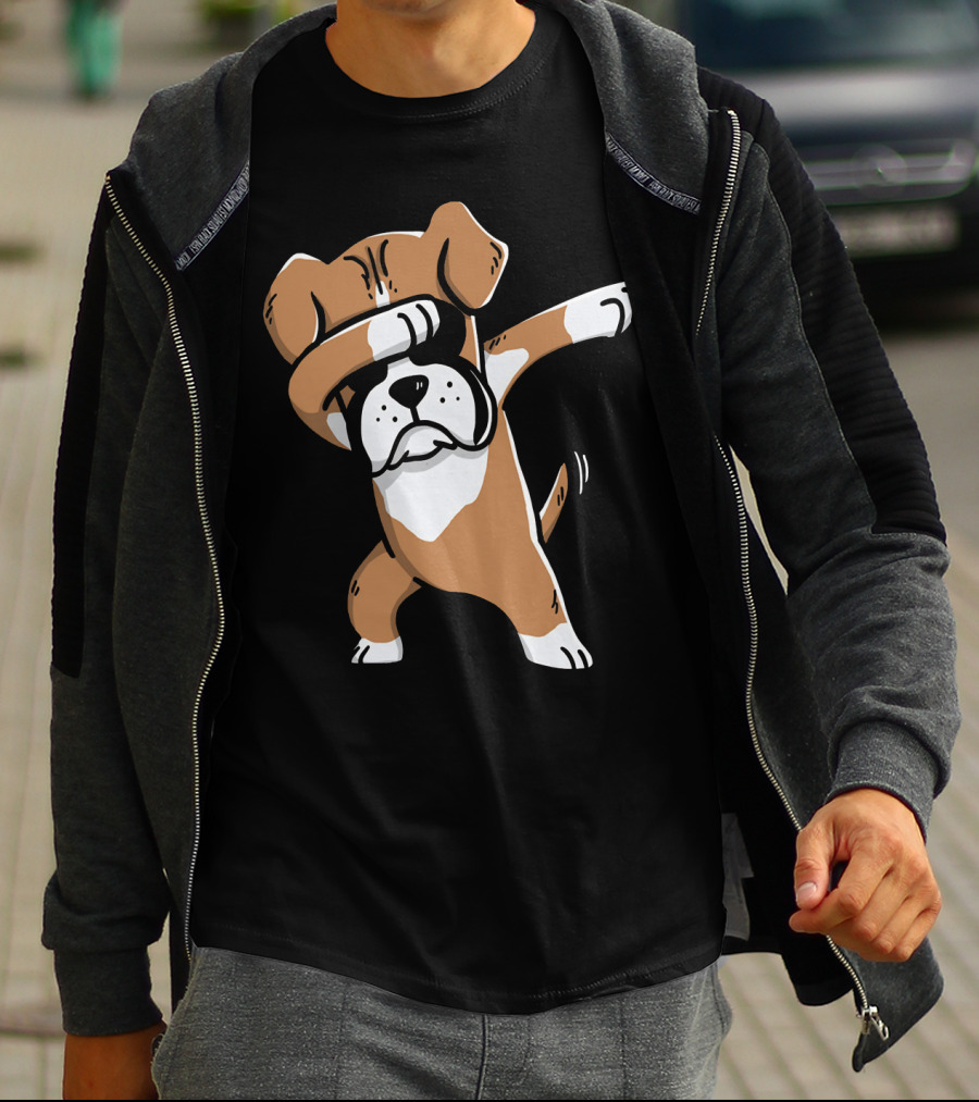 Dab Boxer Dog Hooded Boxer Dab Pose Dog T-Shirt