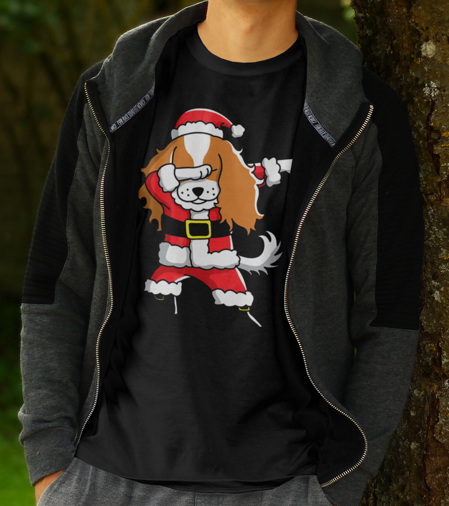 Santa Dabbing Cavalier King Charles Spaniel T-Shirt