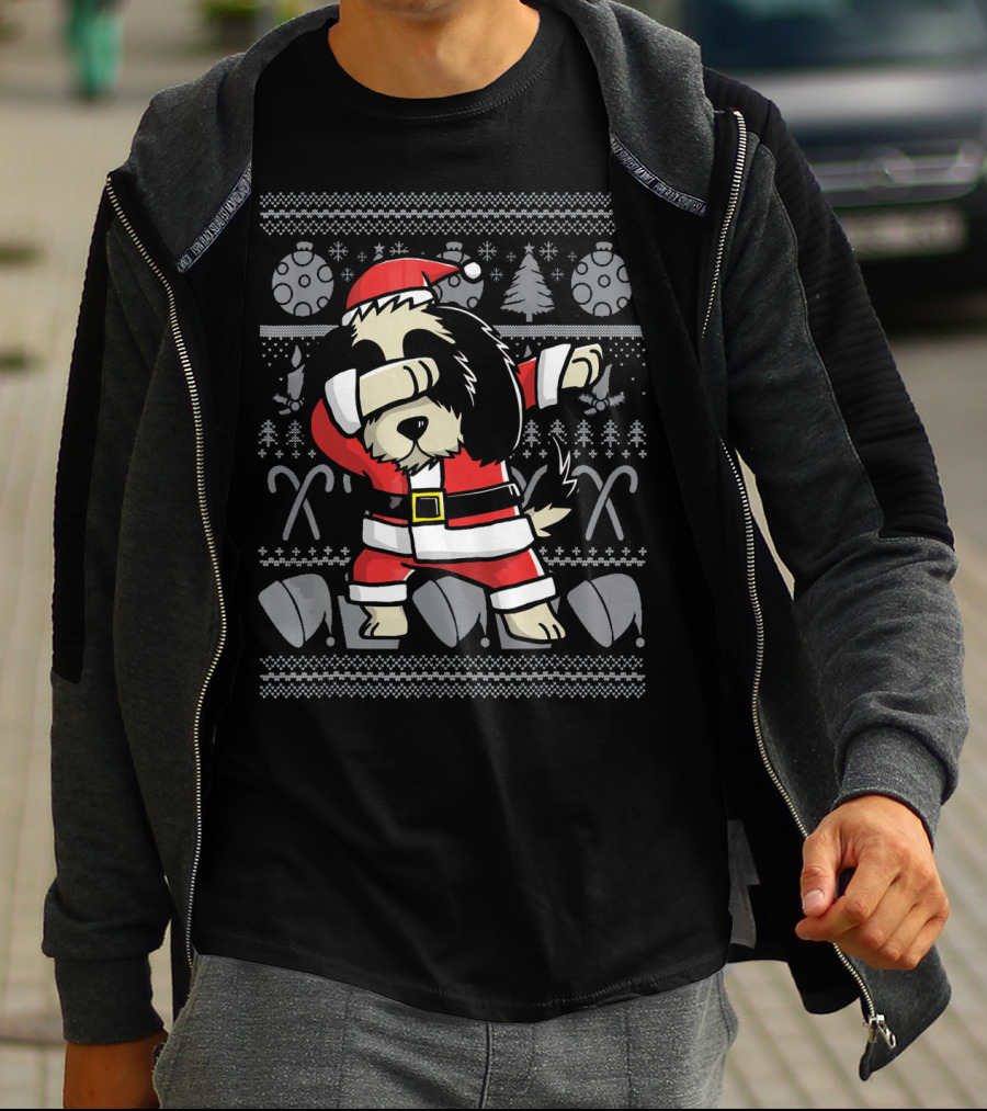 Santa Dabbing Shih Tzu Dog Ugly Christmas T-Shirt
