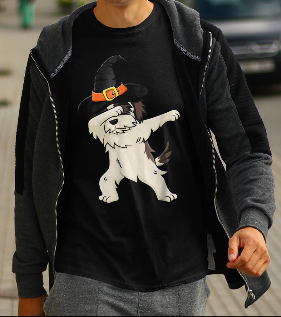 Dabbing Shih Tzu In Witch Hat Halloween T-Shirt