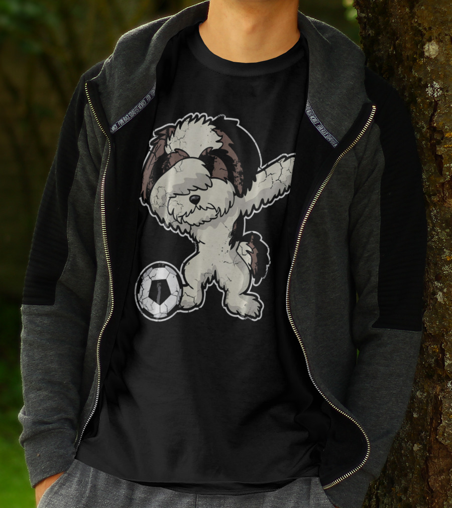 Dabbing Shih Tzu Soccer Dog With Ball T-Shirt