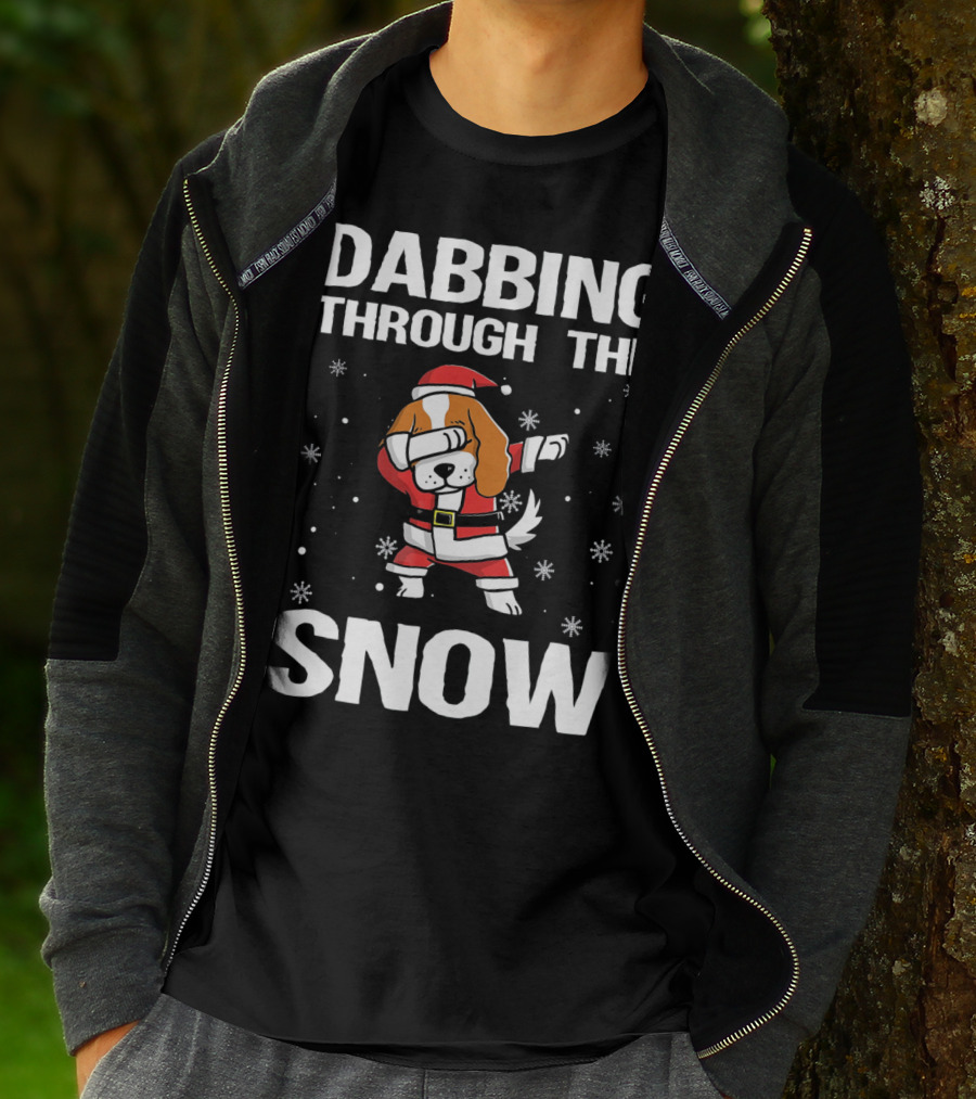 Dabbing Through The Snow Cavalier King Santa Dance T-Shirt