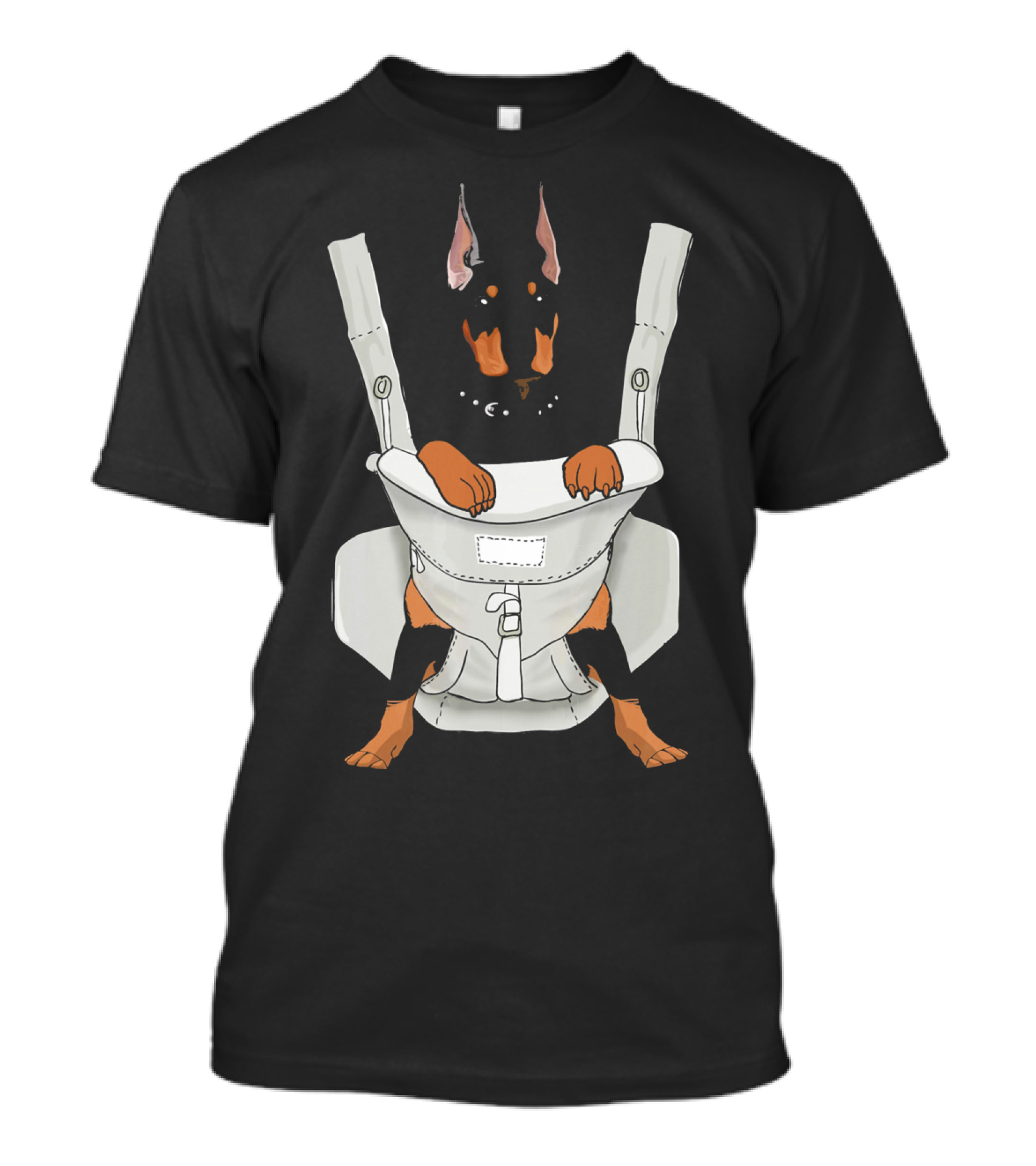 Carrier Doberman With Cartoon Baby Harness T-Shirt
