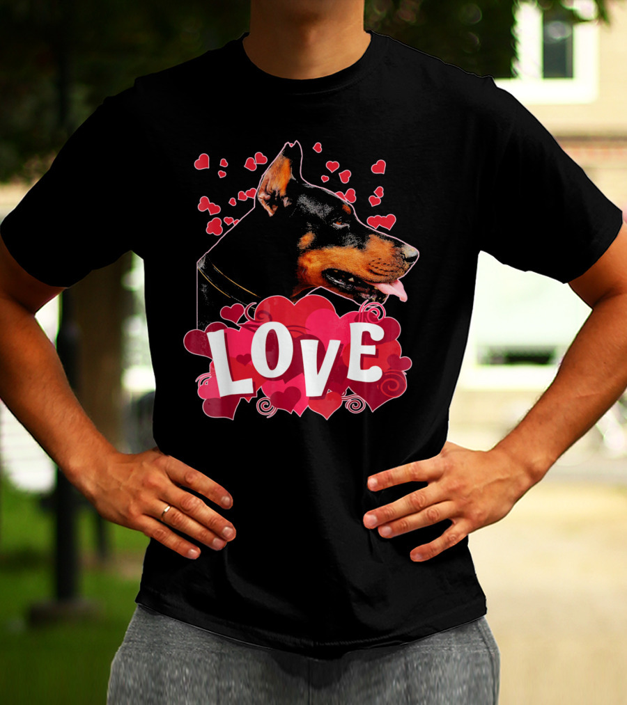 LOVE Doberman Pincher Dog T-Shirt