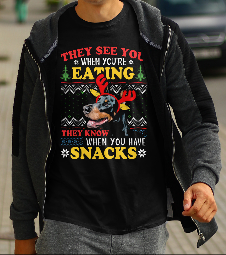 THEY SEE YOU WHEN YOU'RE EATING THEY KNOW WHEN YOU HAVE SNACKS T-Shirt