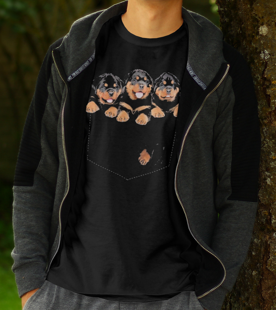 Rottweiler Puppies Trio In Your Pocket T-Shirt