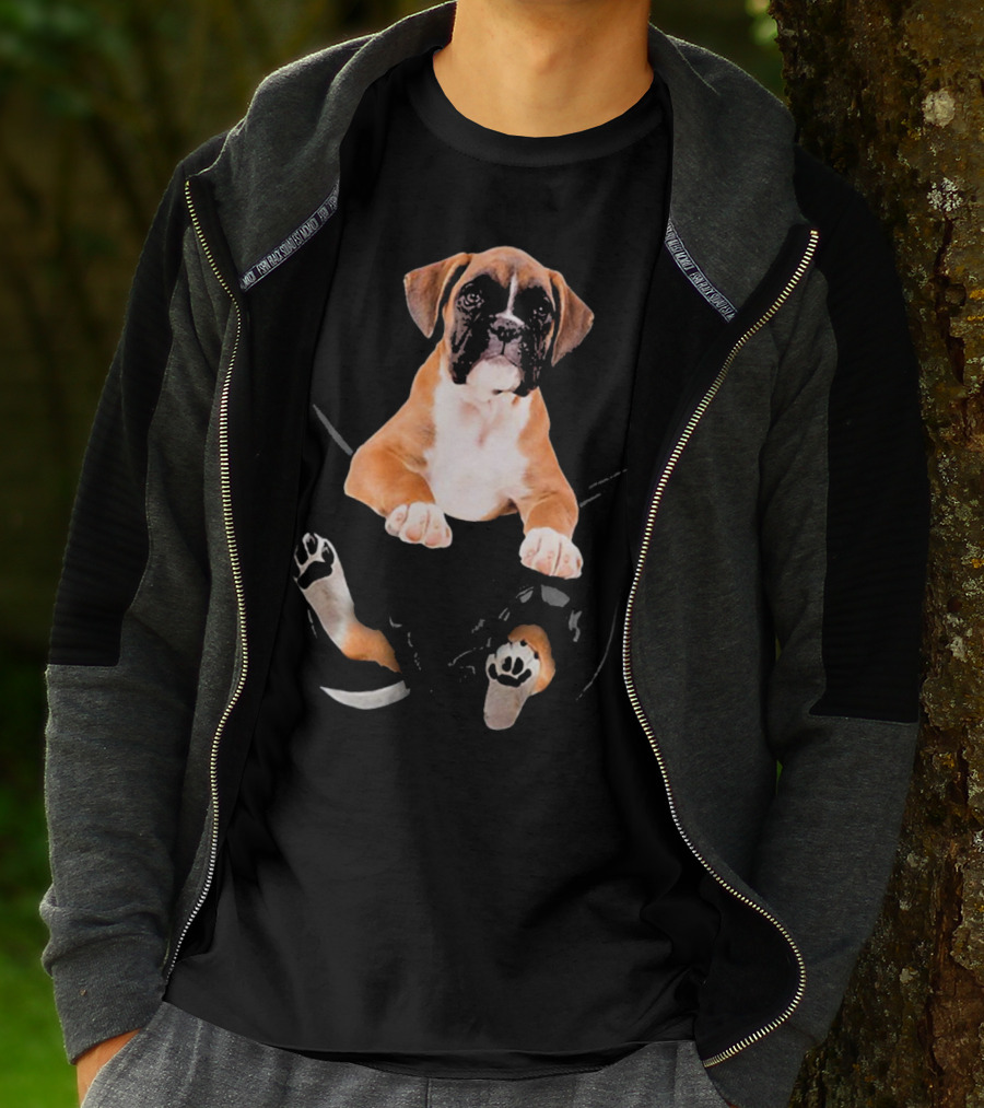 Dog In Your Punctured Pocket Boxer Lover Iconic Puppy T-Shirt